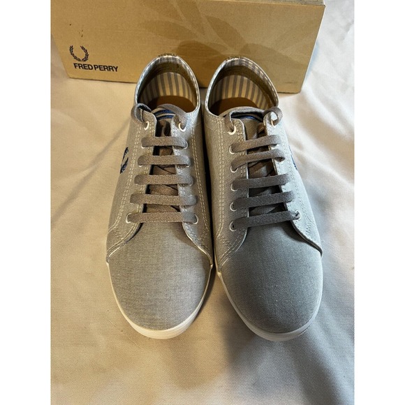 NEW IN BOX Mens Fred Perry Gray Canvas Shoes Sneakers Size 10 main image 4